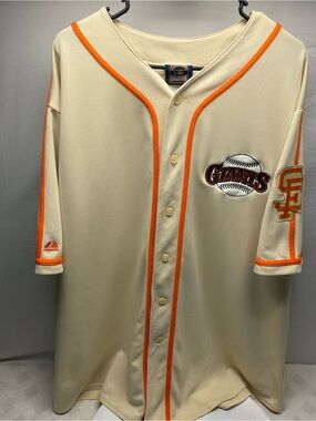 Majestic San Francisco Giants Cooperstown Collection Cream Jersey Size 2XL
